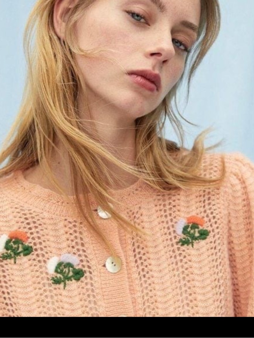 Aritzia brand Le Fou Wilfred polka sweater/cardigan